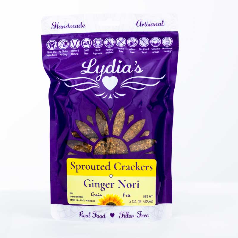 Ginger Nori Sprouted Crackers Lydia's Foods in Sonoma