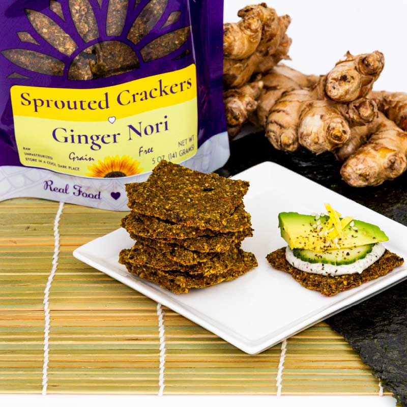 Ginger Nori Sprouted Crackers Lydia's Foods in Sonoma