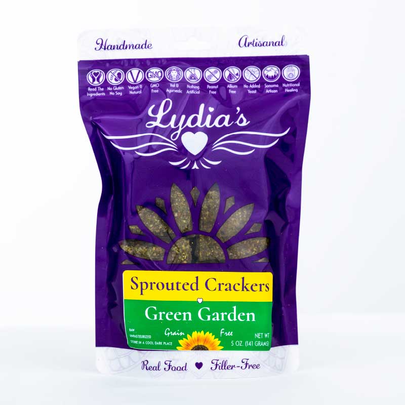 Green Garden Sprouted Crackers Lydia's Foods in Petaluma