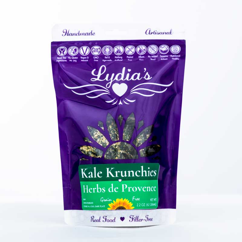 Herbs de Provence Sprouted Kale Chips Lydia's Kind Foods
