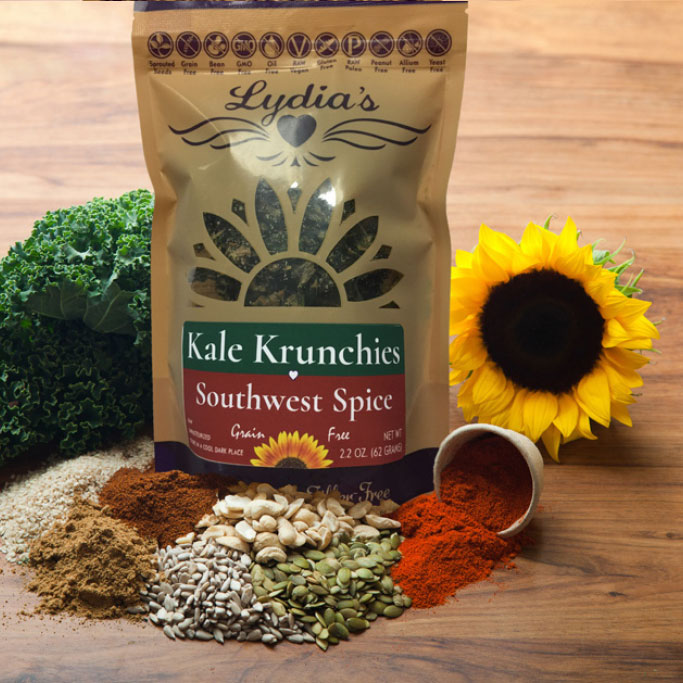 organic Kale chips Lydia's Kind Foods from California